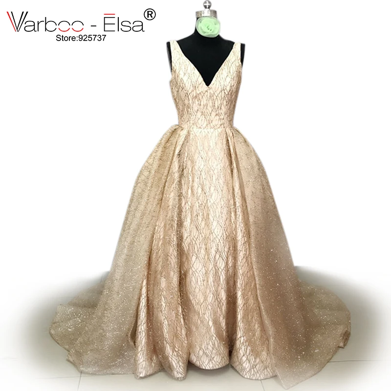 VARBOO_ELSA 2018 арабское вечернее платье с золотыми блестками блестящее сексуальное