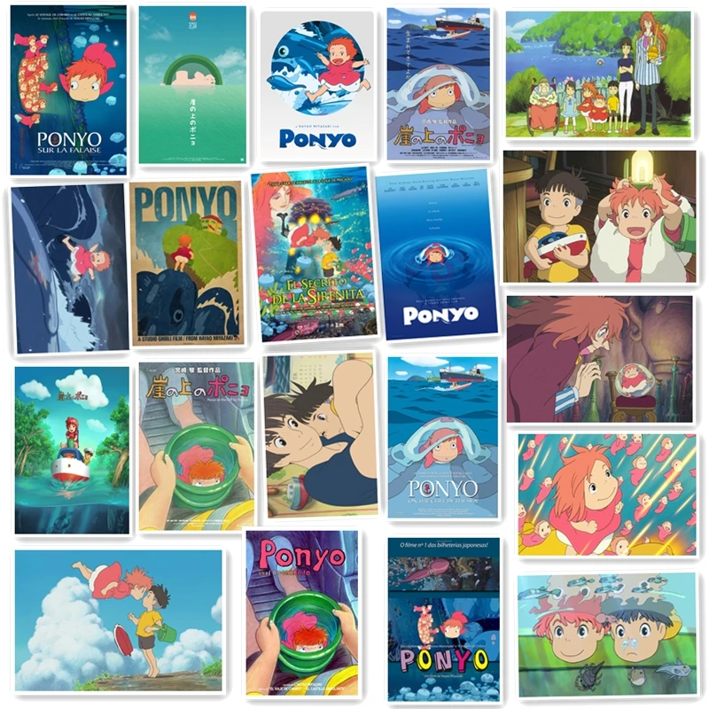 A1-60# Ponyo on the Cliff 20/шт. Серия стикеров для домашнего декора, для холодильника, стильный Дорожный чемодан с граффити, стильная Водонепроницаемая наклейка s