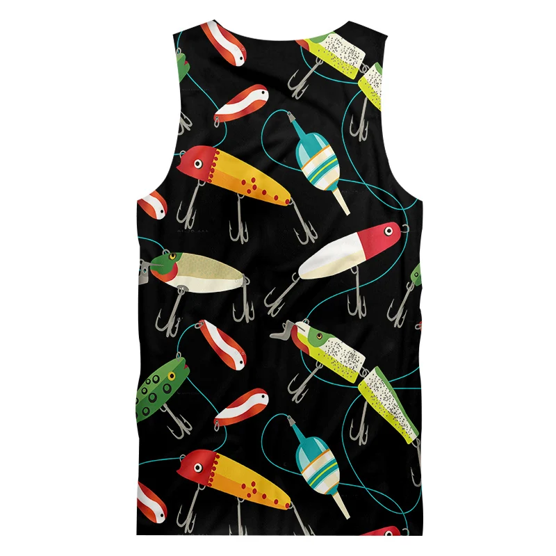 OGKB Топы на бретельках для взрослых модные спортивные залы 3D жилет с принтом рыбки