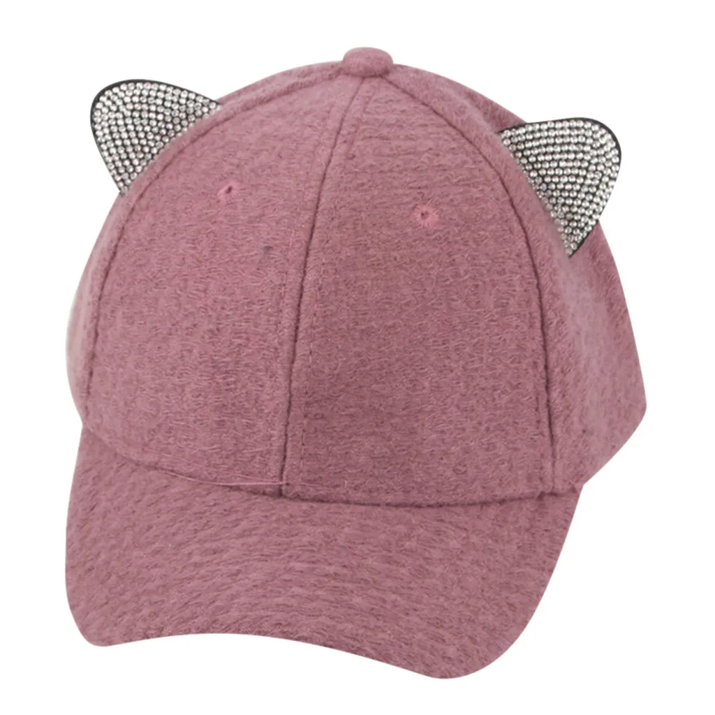 Бейсболка Snapback с милыми кошачьими регулируемыми ушками для взрослых сетчатая