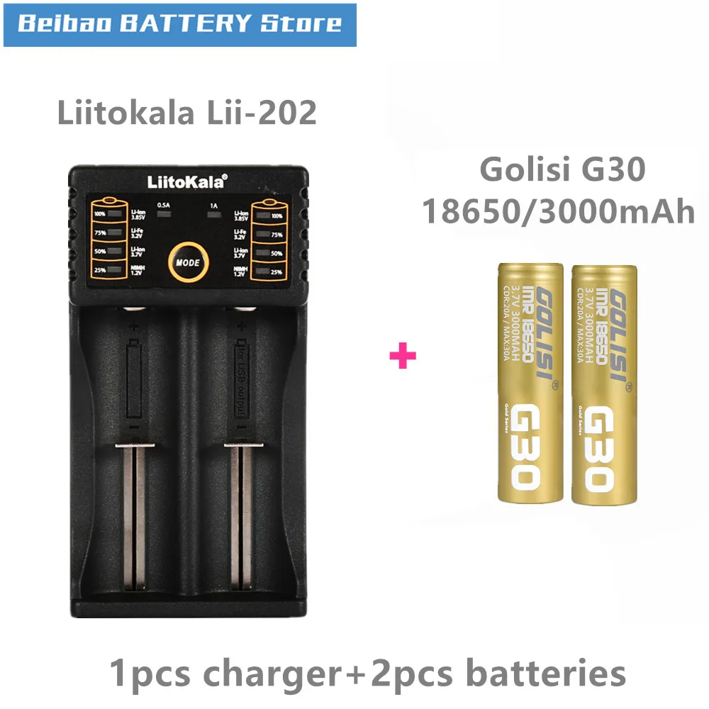 2 шт. GOLISI G30 IMR 18650 3000 мАч 3,7 в Макс 30A CDC высокое сливное E-CIG аккумуляторная батарея для VAPE фонарик налобный фонарь Игрушка