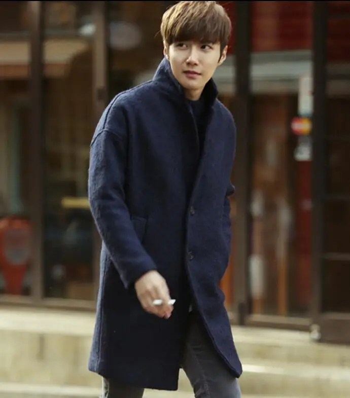 Горячая/зимняя мужская новая ткань свободный воротник досуг пальто Мужская