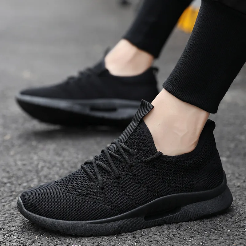 Breathable Summer Men Sneakers Sport Shoes Size 39-45 Light Weight Man Lace-up Casual 5 Colors Black White Red | Обувь
