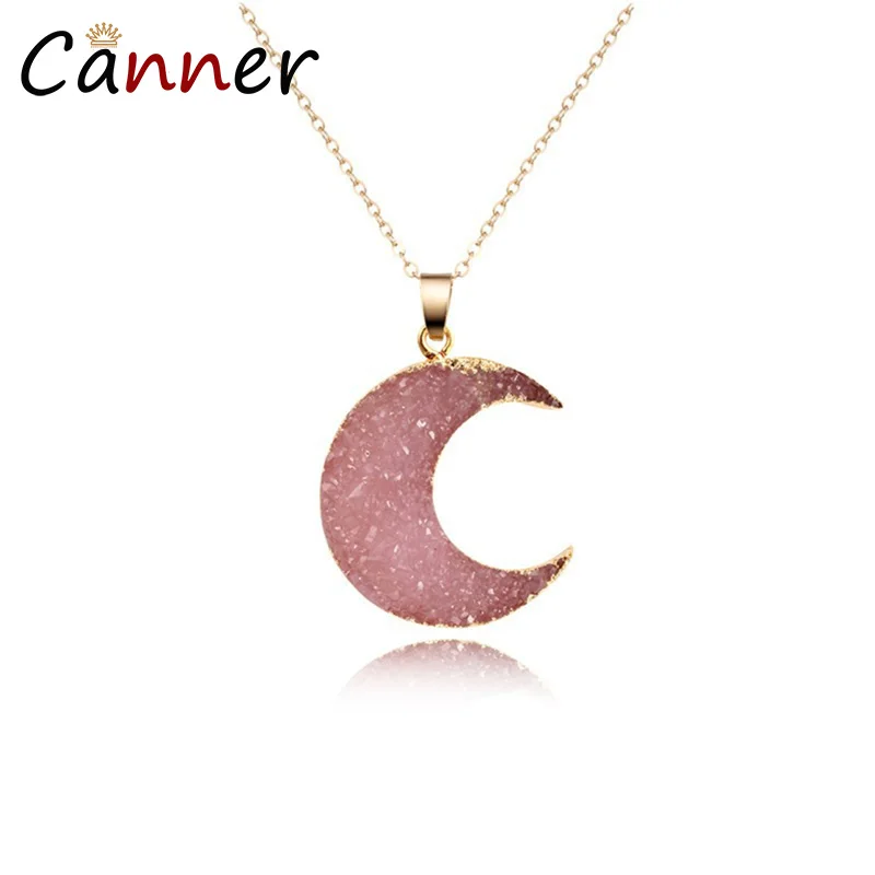 Простое романтическое ожерелье CANNER из натурального камня с подвеской в виде Луны