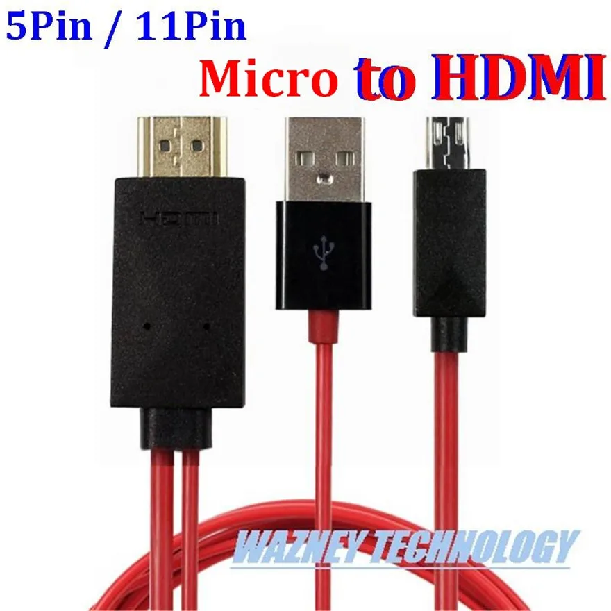 50 шт. 5PIN 11PIN 11 pin Micro USB к HDMI кабелю HDTV HD TV адаптер для Samsung Galaxy S5 S3 S4 /note 4 2 3|mhl to hdmi cable|mhl
