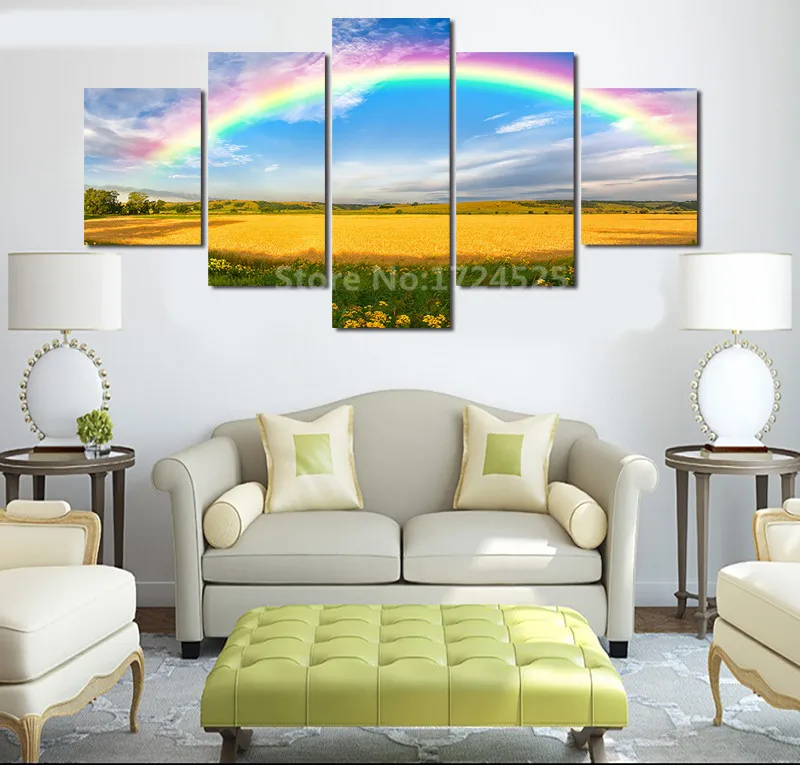 2017 Limited Real The Colours Rainbow 5pcs HD Toprated Canvas Painting For Living Room Wall Art Picture Home Decoration Unframed | Дом и сад