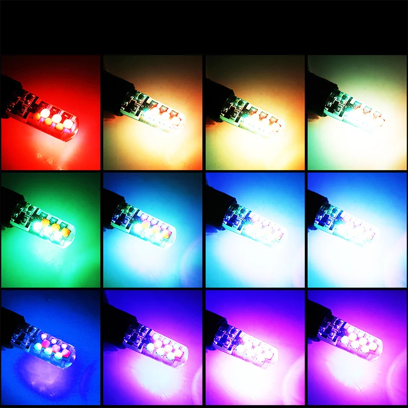 2 комплексветодиодный светодиодных ламп T10 RGB W5W 194 Светодиодные Габаритные огни