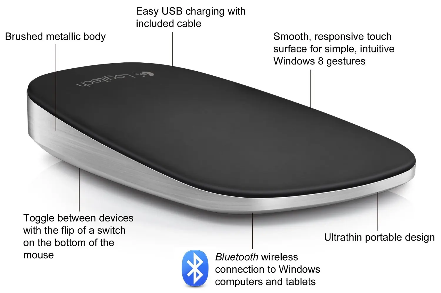 Logitech ультратонких сенсорный Мышь T630 для Windows | Компьютеры и офис