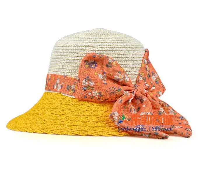 Cheap Brand New Fashion Summer 2014 Sun Hat For Women Straw Cap Beach Bow Floppy Shade Lady's Foldable Brime | Аксессуары для