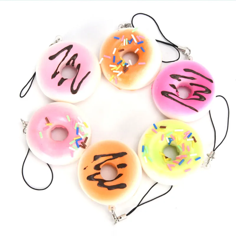 5 см искусственные мягкие симпатичные хлеба/Donut брелок для телефона Декор Kawaii