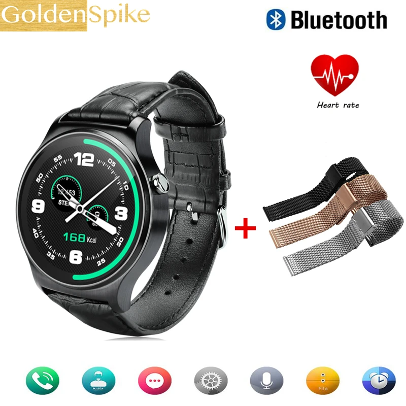 Новые GW01 Bluetooth Smart часы ips круглый Экран жизни Водонепроницаемый спортивные smartWatch