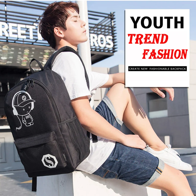 Модный крутой ночной рюкзак с отражающими вставками школьная сумка для мальчика