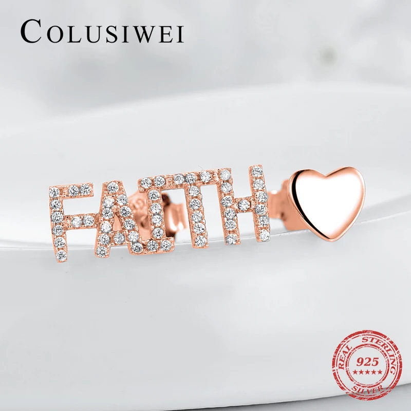 Colusiwei 925 Стерлинговое Серебро модный вера надписью слова сердце Детские Стад