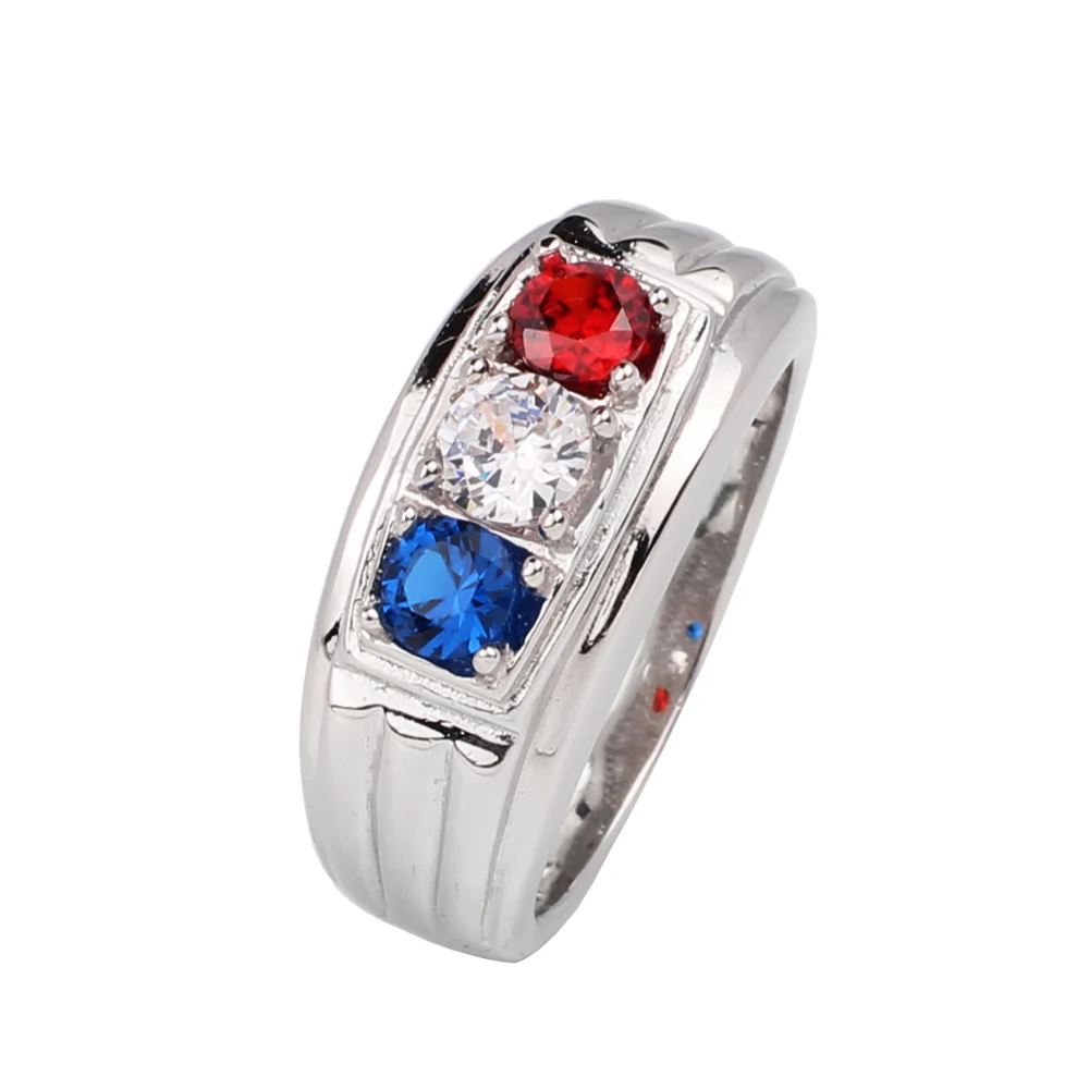 Женское серебряное кольцо мужское ювелирное изделие с французским флагом цвета