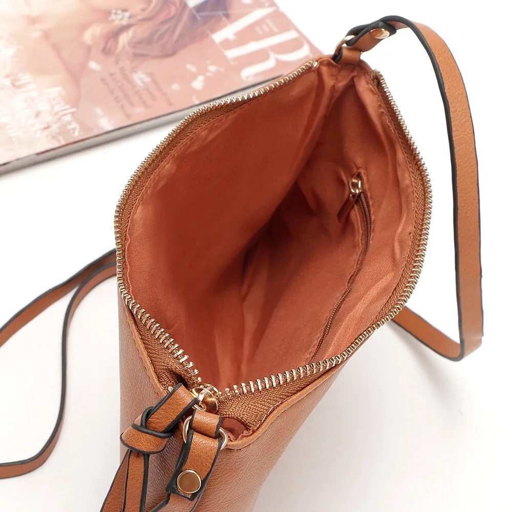 

2019 Fashion zipper Shoulder Bag Leather Purse Satchel Cross Body Bag Messenger Phone Coin Bag Small Bolsas Feminina F40