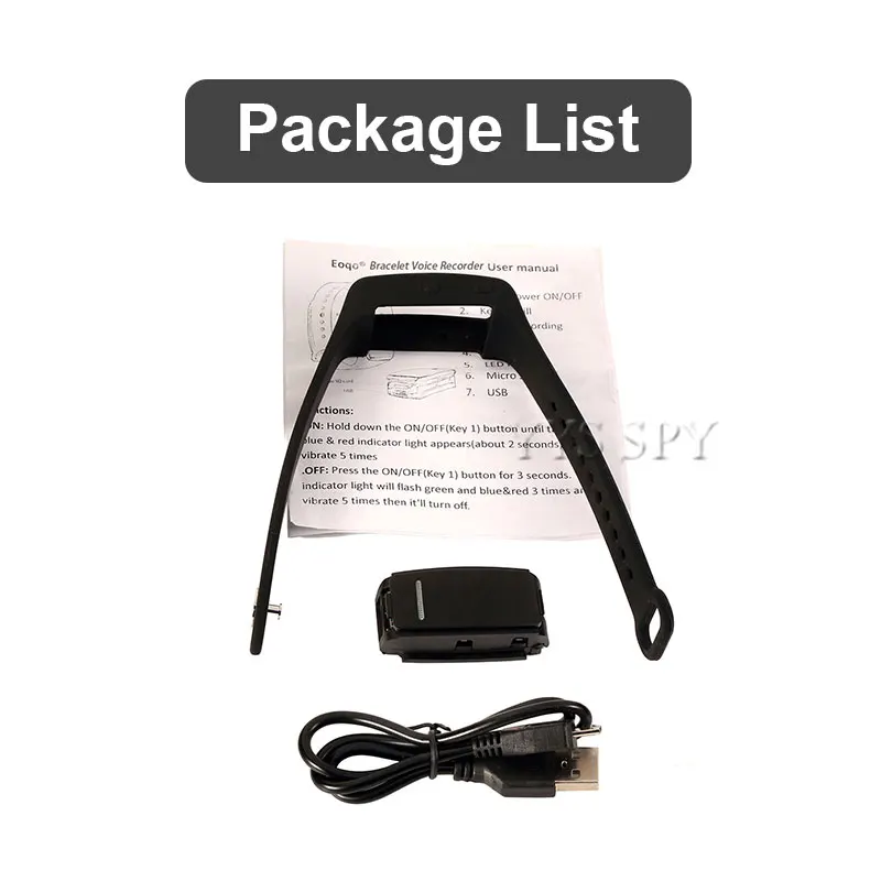 Браслет цифровой с диктофоном 20 часов MP3 плеер 8 ГБ USB диск смарт устройство записи