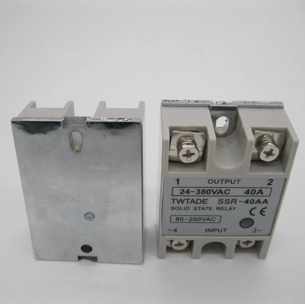 Высококачественное Однофазное твердотельное реле SSR-40AA 40A модуль 24-380VAC к 80-250VAC SSR 40AA твердотельное реле