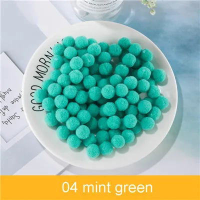 04mint green 10/15/20/25 мм Мини пышная Нижняя Pom Poms помпонами ручной работы для детей игрушки свадебный Декор Сделай Сам швейного Ремесла поставок 100 шт - Цвет: 04mint green