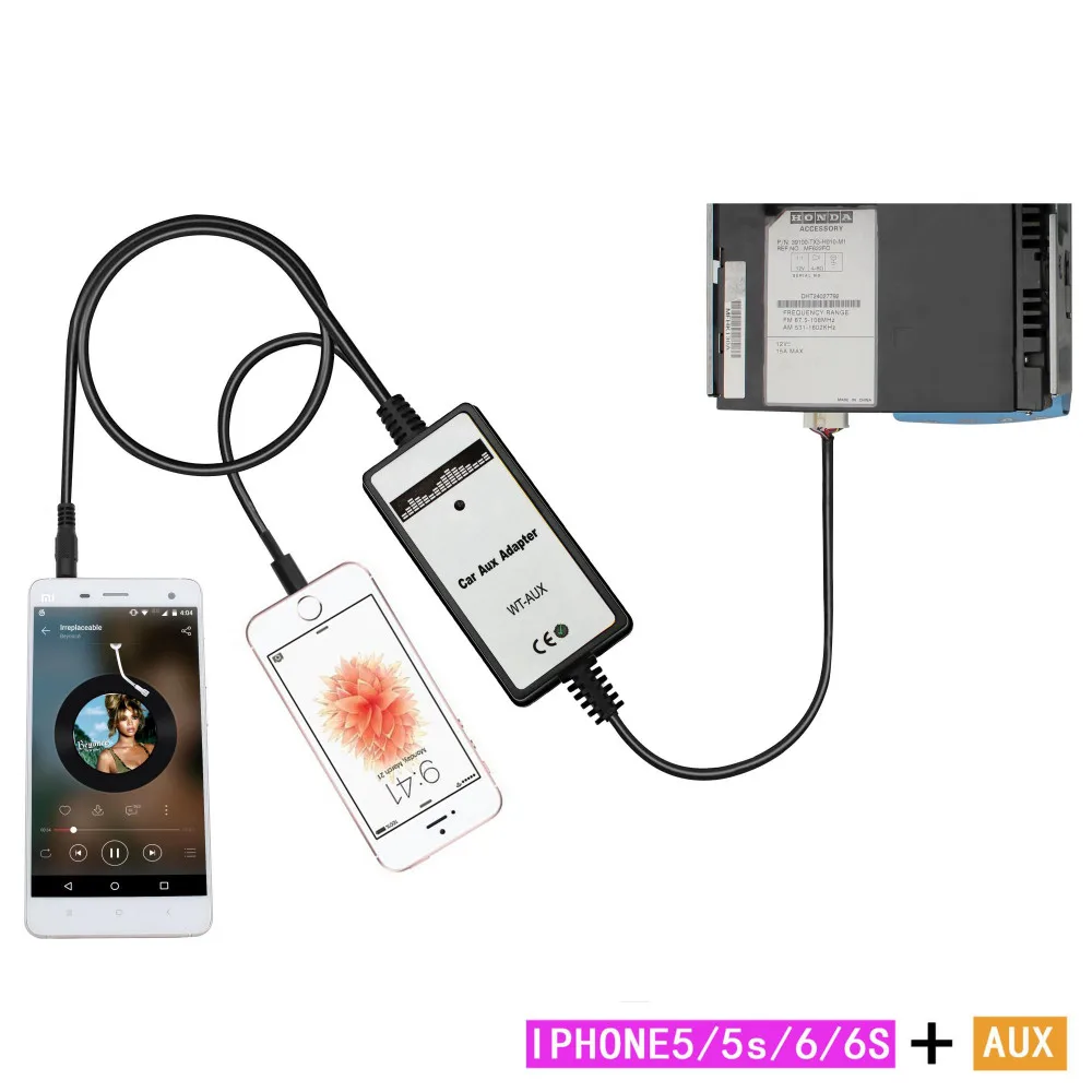 CD mp3 Разъем для телефона Aux 3 5 мм Автомобильный Кабель адаптер подходит Honda 2 4