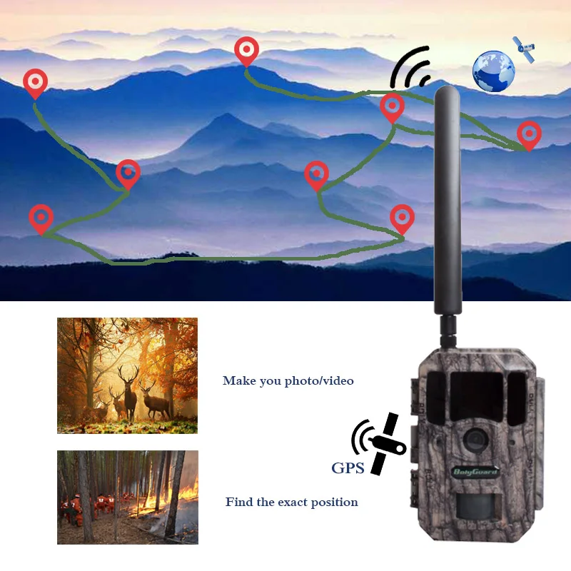 Bolyguard охотничья камера 4G gps Trail камера ночного видения MMS SMS Черный ИК 36MP 100ft фото ловушки тепловизоры Дикая камера
