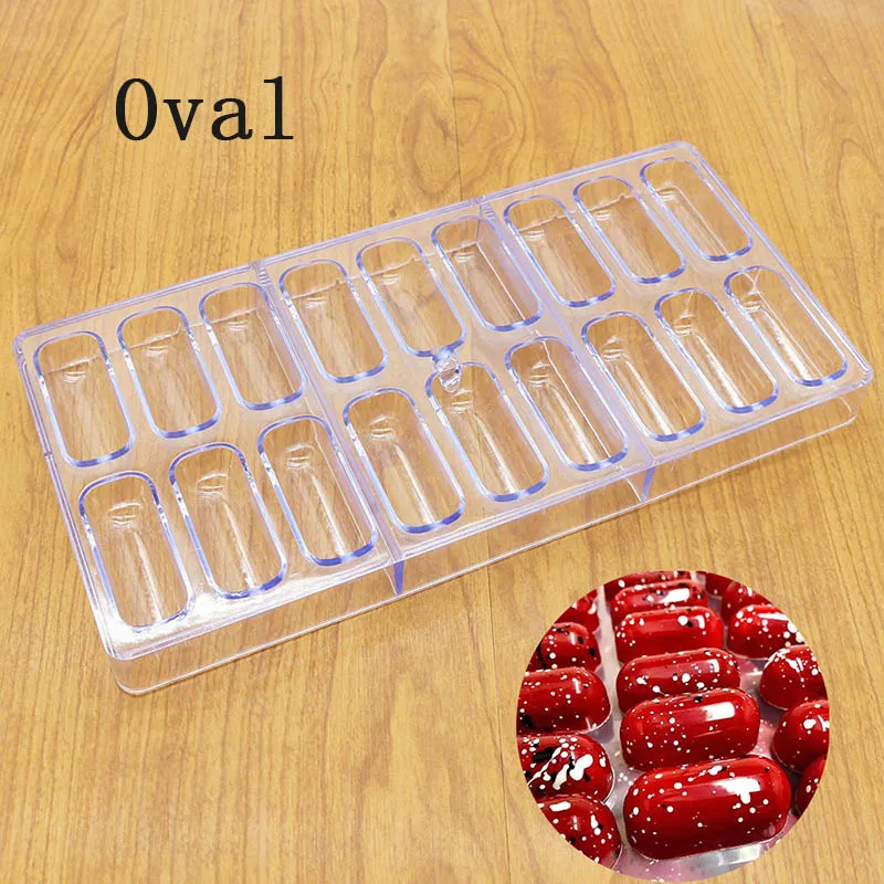 Oval 21 Grids Multiple Styles Chocolate Mold Polycarbonate High Quality Chocolate Mould Candy Mold Baking Tools - Цвет: Oval