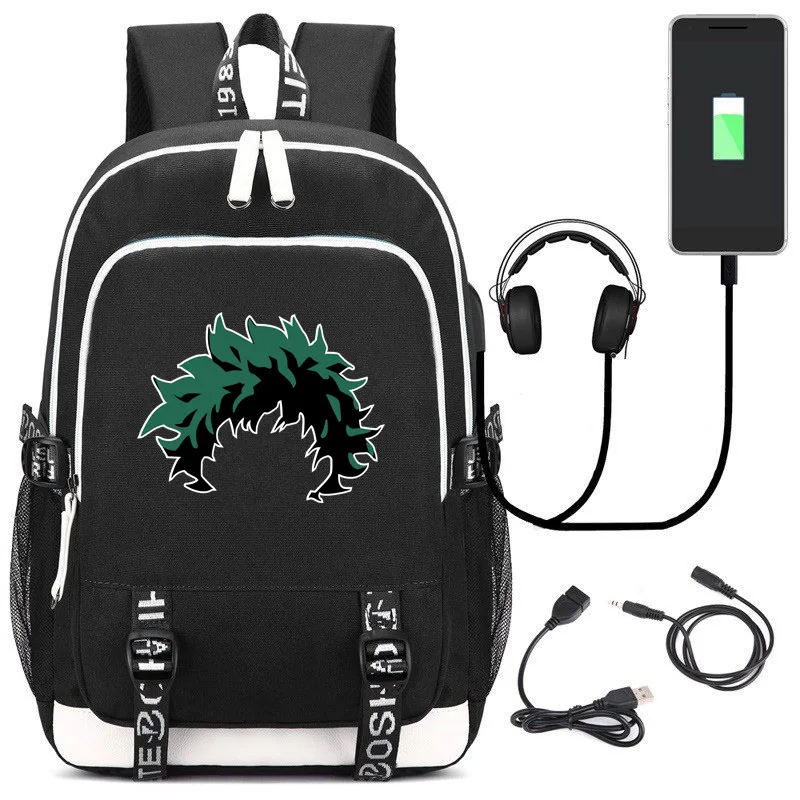 Рюкзак для ноутбука с зарядкой через usb для ноутбука My Hero Academy школьная сумка в стиле аниме рюкзак дорожный рюкзак - Цвет: YW 14
