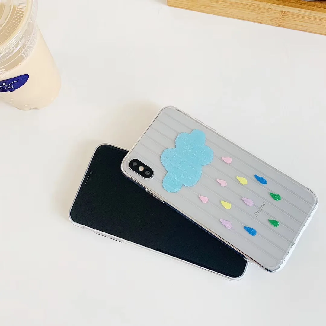INS Корея Радуга облако смайлик телефон чехол для iPhone Xs MAX XR X 6 6s 7 8 plus чемодан дизайн