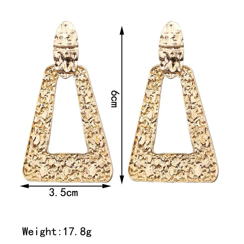 4 gold color Большие серьги, Преувеличенные матовые серьги-гвоздики для женщин, металлические серьги, золото, серебро, цвет черный, желтый, красный, серьги, креативное ювелирное изделие - Окраска металла: 4 gold color