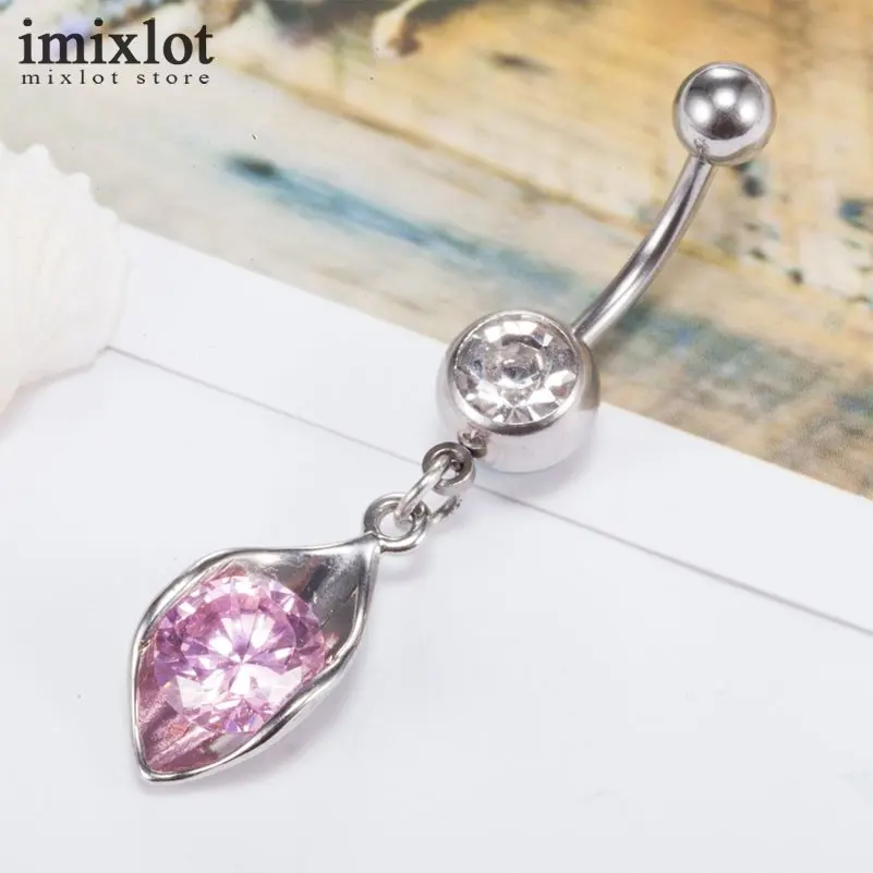 Imixlot Большой Кристалл Циркон пупка Кольца для Для женщин Средства ухода за кожей