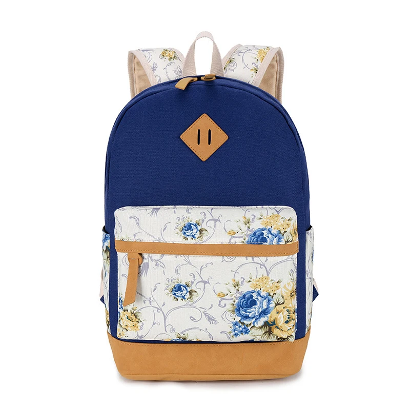 Холщовый школьный ранец для девочек подростков Модный женский рюкзак с