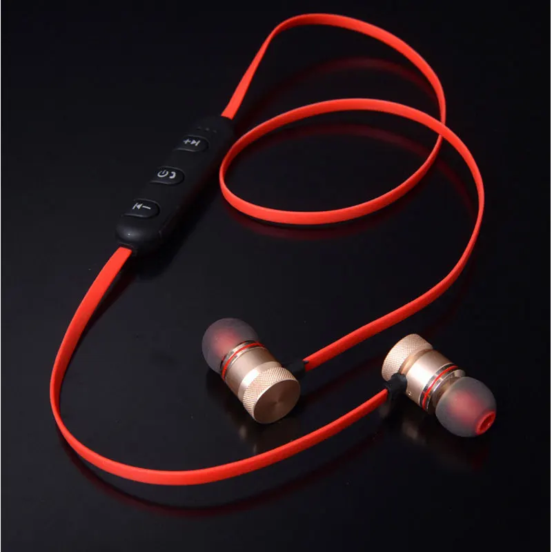 Беспроводные Bluetooth наушники Металлические Магнитные стерео спортивные бас с