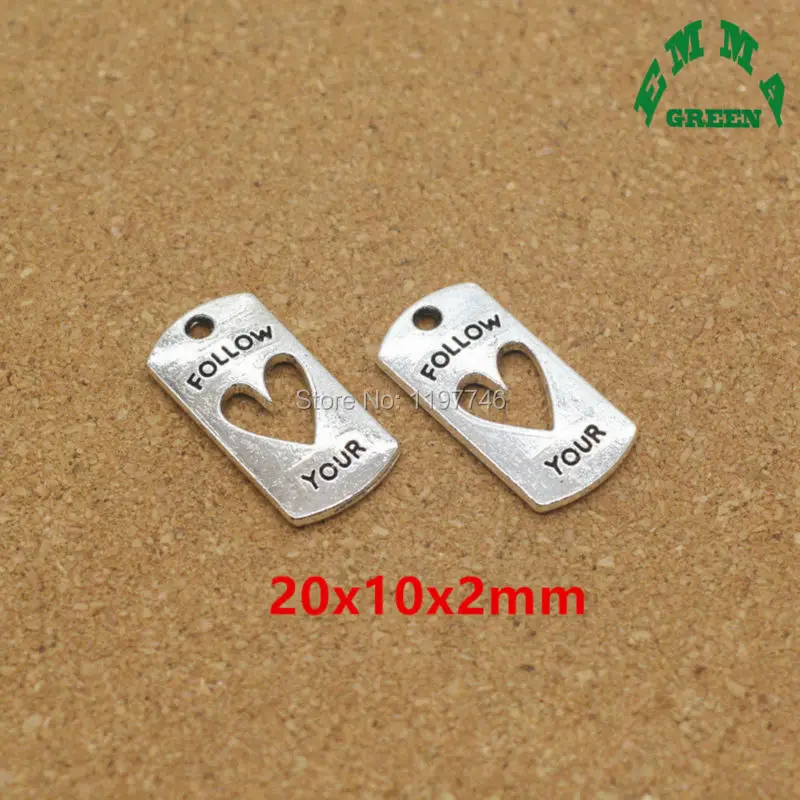 

10 шт., посеребренные подвески в виде сердца, 20 х10х2 мм