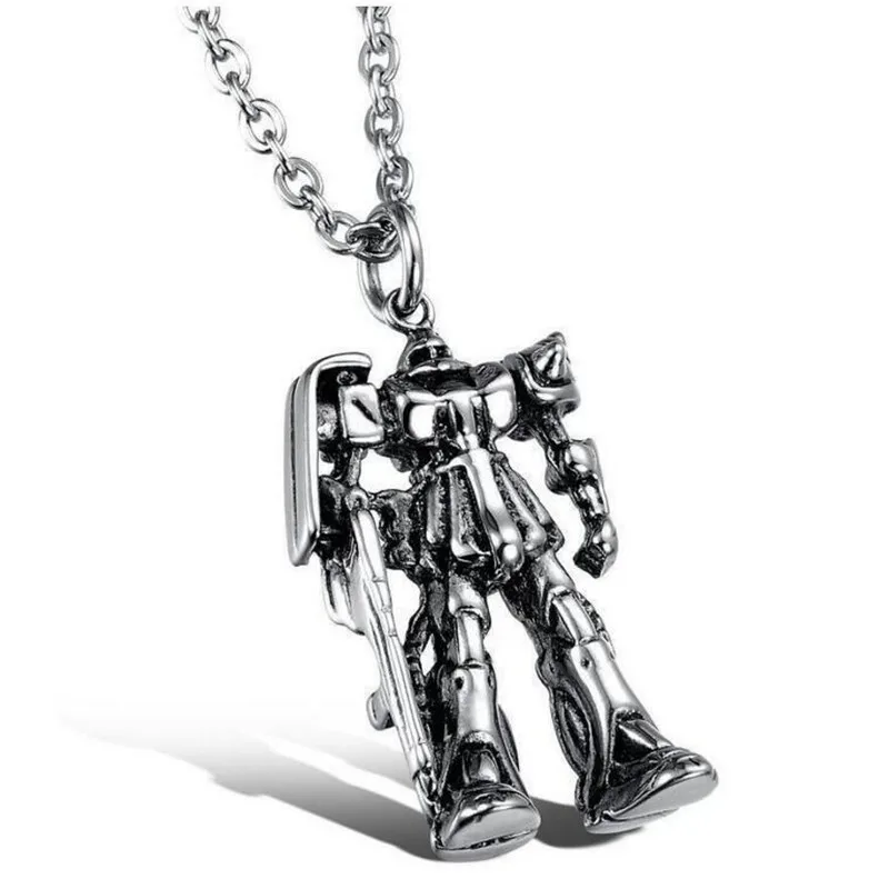 

Hot Robot Pendant Necklace Men Long Necklace Chain High Quality for Women Men Statement Necklace Gifts