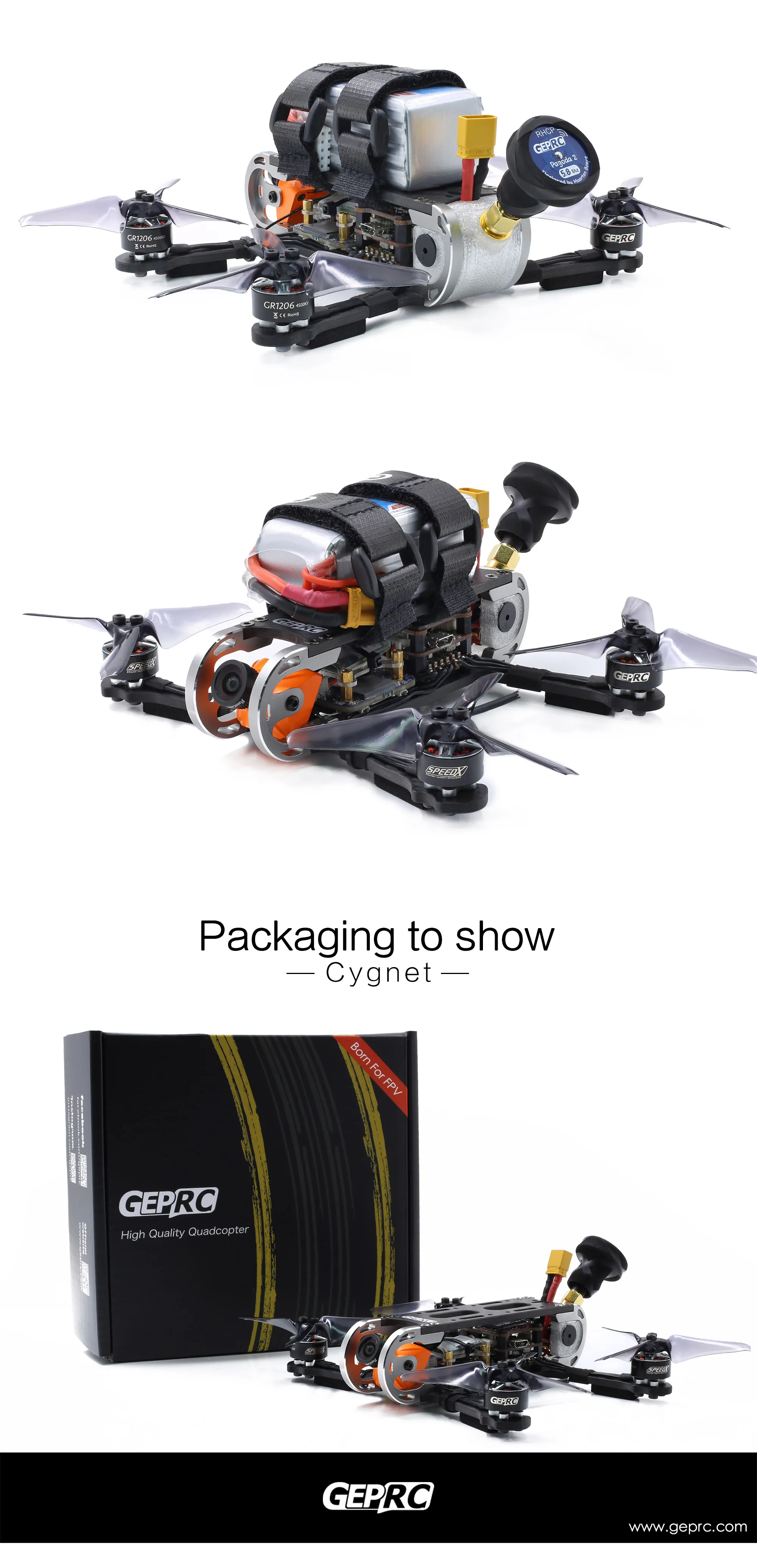 Geprc GEP-CX Cygnet 145 мм 3 дюйма стабильный F4 20A 48CH RunCam Сплит Мини 2 1080P HD RC FPV гоночный Дрон BNF PNP