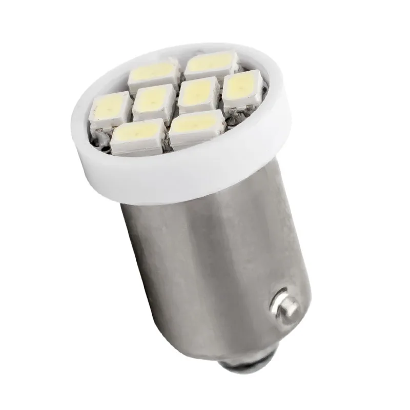Оптовая продажа 100 шт. светодиодная лампа T4W BA9S 8smd 3528 для салона автомобиля белая