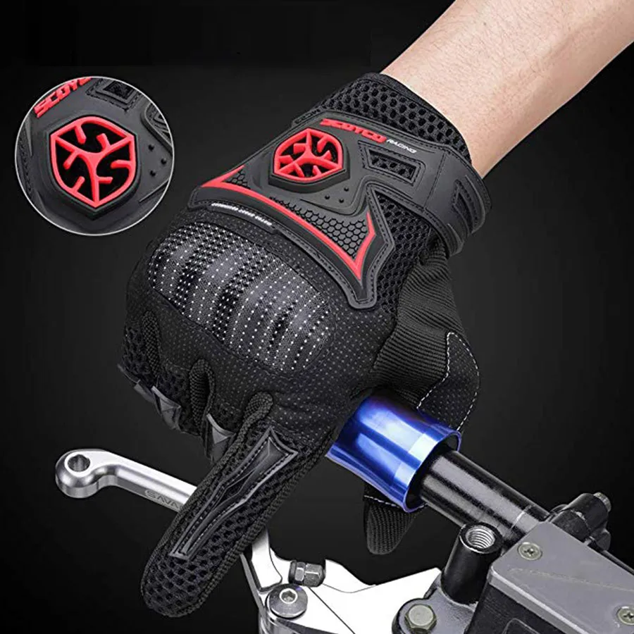 SCOYCO 21 Moto rcycle перчатки дышащая Перчатки Байк Guantes de защитный сжимающей руки для moto