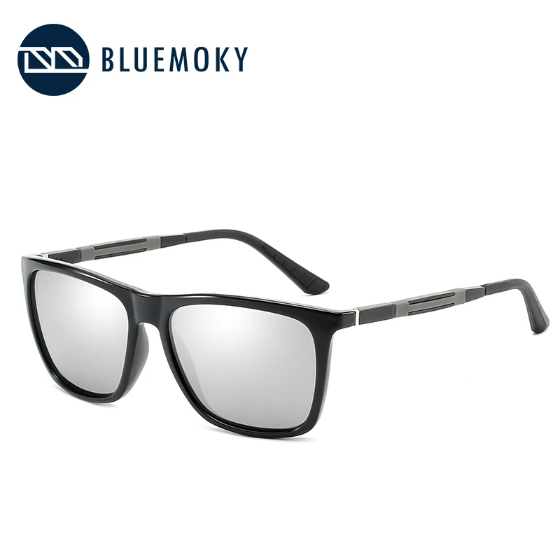 Мужские поляризованные солнцезащитные очки BLUEMOKY UV400 для вождения, Черные Квадратные Солнцезащитные очки для мужчин, Полароид, брендовые солнцезащитные очки для мужчин - Цвет линз: 005