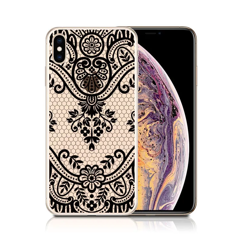 FORLAS Elegant Patterned case for iphone xs max soft TPU COVER Silicone iphone8 x xr Back Capa |