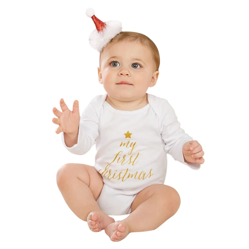 Хлопковый комбинезон для новорожденных мальчиков и девочек рождественское боди