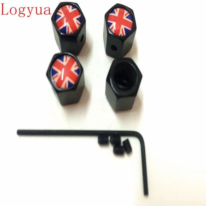 4 шт./лот логотип британского флага черный серебристый непромокаемый колпачок