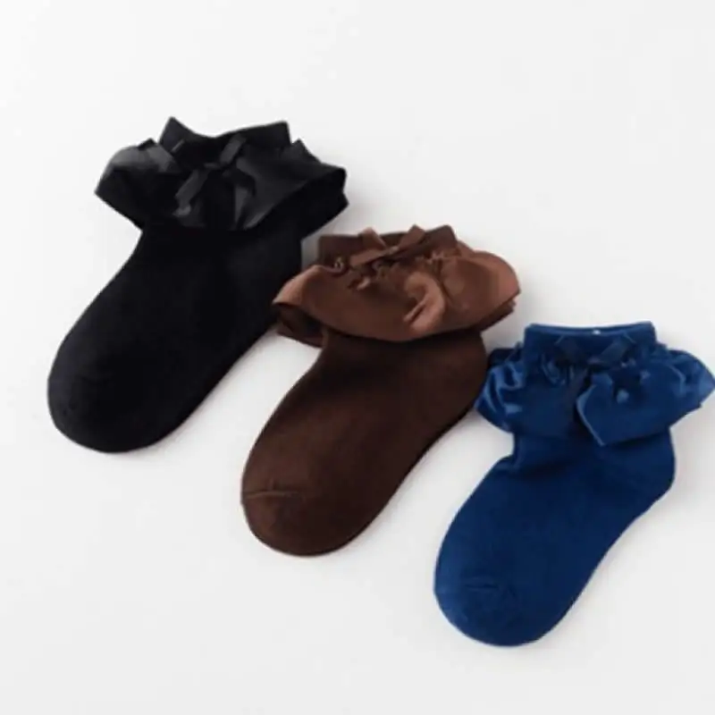 Кружевные гетры до колена для маленьких девочек атласные кружевные чулки