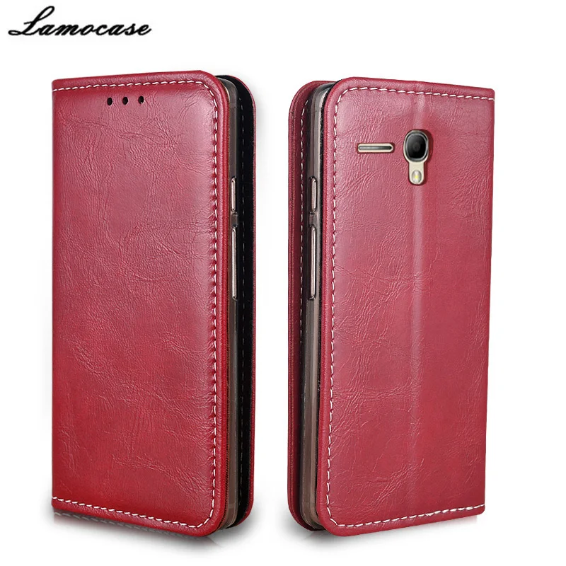 Lamocase для Alcatel 5025D Роскошный кожаный чехол One Touch POP 3 5.5 дюймов 5025 откидная крышка с