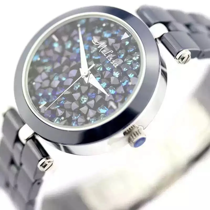 Часы женские керамические с браслетом и кристаллами F8160|montre brand|montre fashionmontre femme |