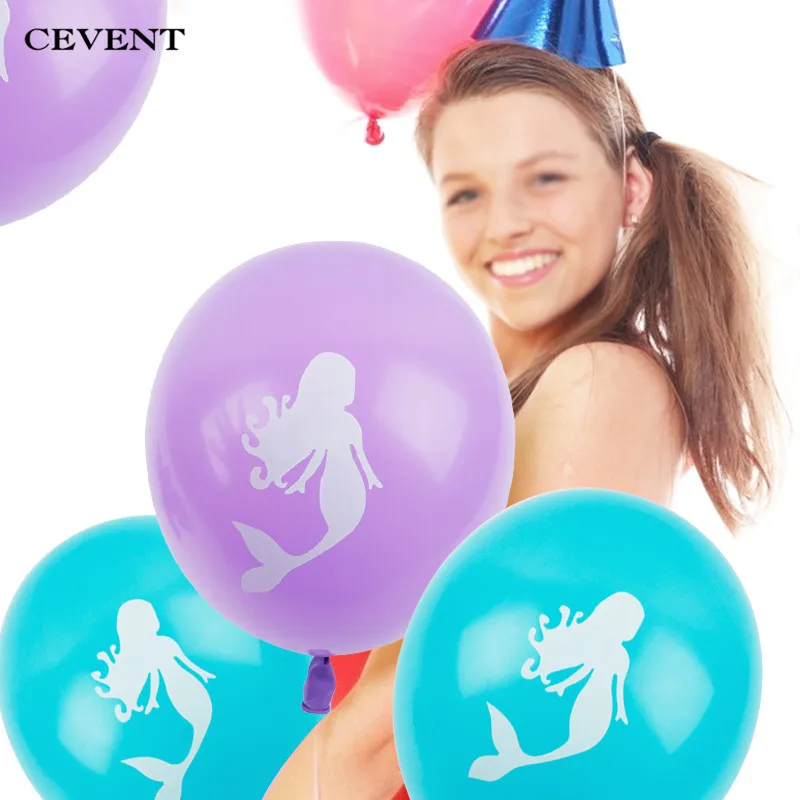 CEVENT 10 шт./компл. воздушные шары для вечеринок Русалочки латексные фиолетовые