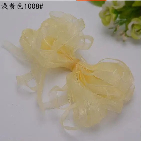 beige yellow 6 мм дешевая лента из органзы(10 м/лот) Декоративная Подарочная Свадебная Упаковка для рукоделия Рождественский подарок обертка ручной работы материал для рукоделия - Цвет: beige yellow