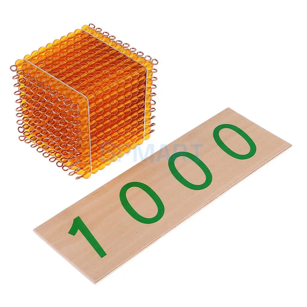 

Thousand Beads Cube Suqare w/ 1000 Number Card for Montessori Early Learning Developimg Toy