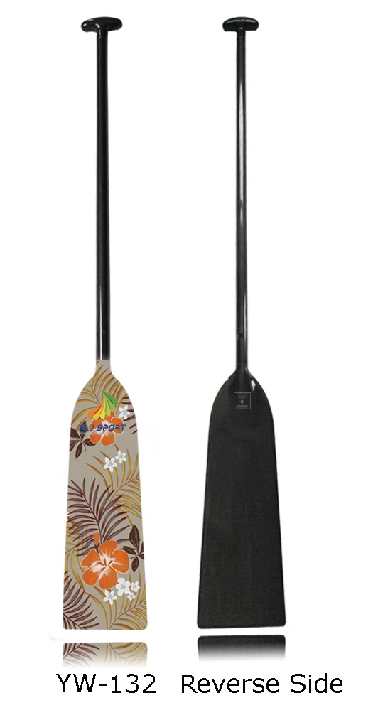 ZJ SPORT IDBF одобрено 1-Piece Carbon Fiber Dragon Boat Paddle в Овальном Вале эргономичная Т-образная ручка с графическим дизайном На лезвиях - Цвет: YW132