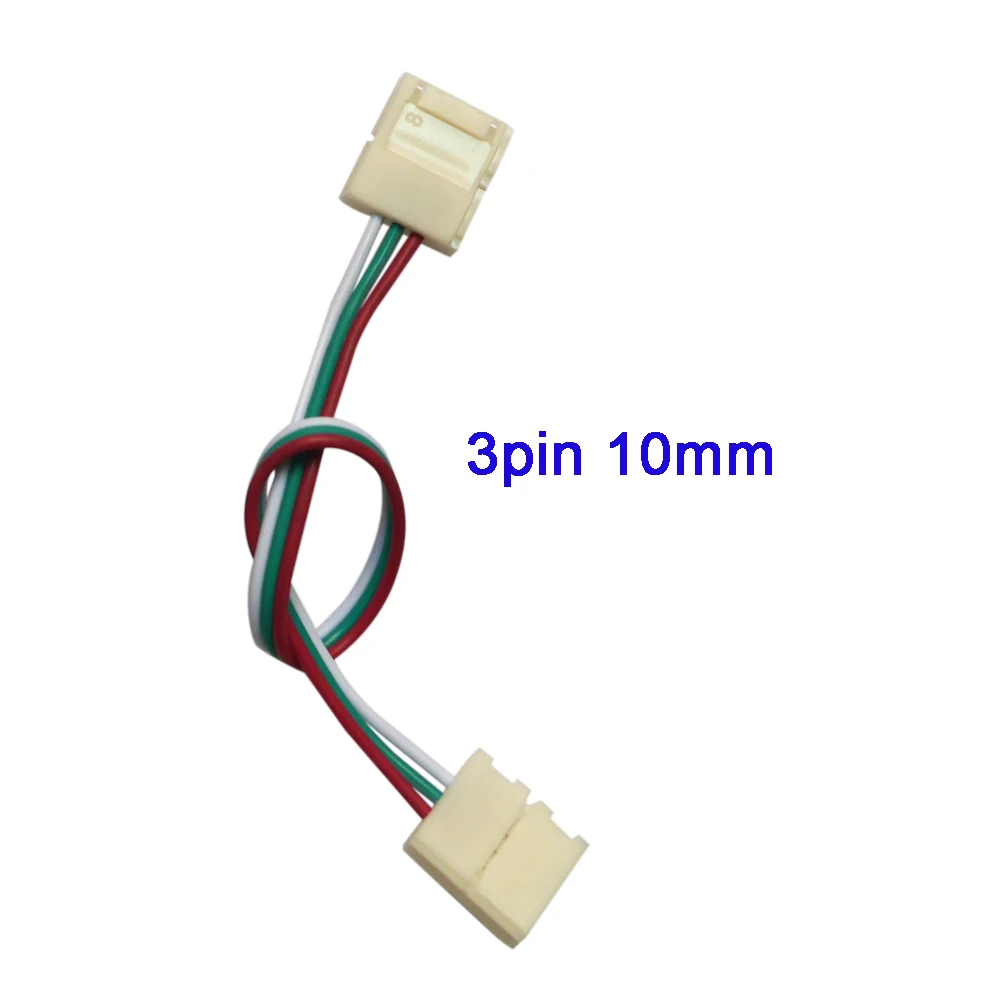 3pin 10mm 5-100 шт. 2pin 3pin 4pin 5pin 6pin разъем с Двойным Зажимом соединительный кабель с разъемом кабеля для 3528 WS2812 5050 RGB/RGBW/RGBWW светодиодный полосы светильник - Цвет: 3pin 10mm