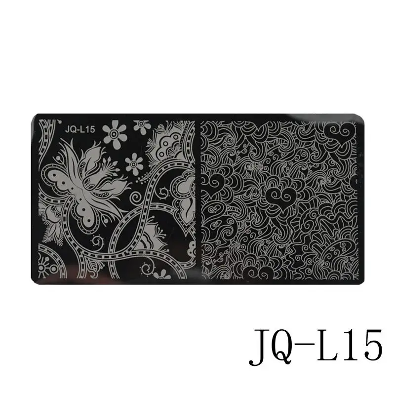 JQ-L15 12x6 см из нержавеющей стали Кружева животных/кокосовое дерево изображения дизайн ногтей DIY принтер изображения маникюрные трафареты шаблоны тиснения ногтей - Цвет: JQ-L15