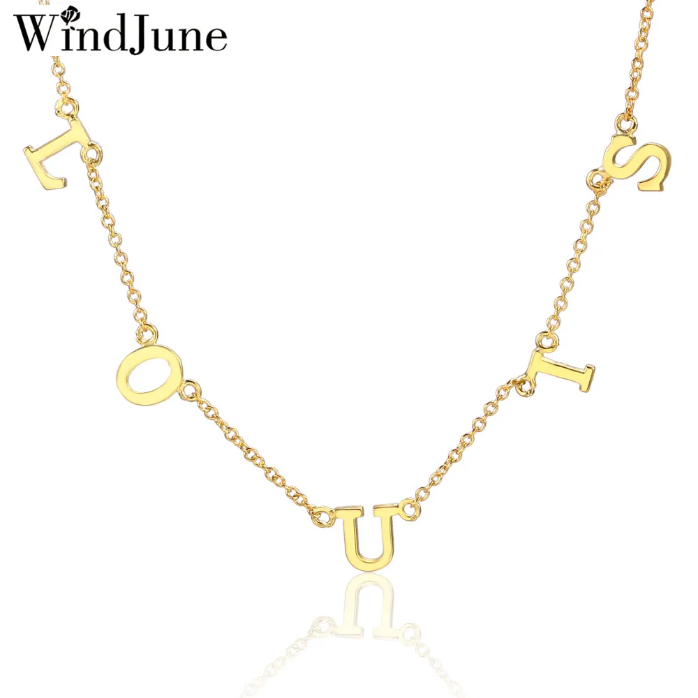 Женское Ожерелье WindJune ожерелье из нержавеющей стали с индивидуальным именем